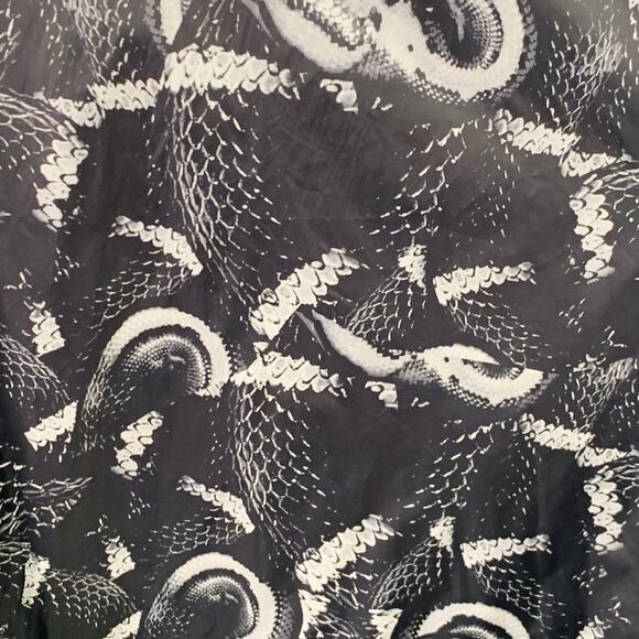 MARCELO BURLON Size M Black Grey Snake Polyamide Oversized Hooded Raincoat - Picture 2 of 8